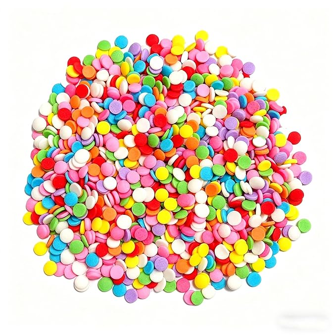 Sentovac Rainbow Round Confetti Sprinkles Edible Colorful for Cake Decorating Sprinkle Candy Cake Cupcake Cookie Baking Donuts Ice Cream Decorations Birthday Party Christmas Holiday Supplies