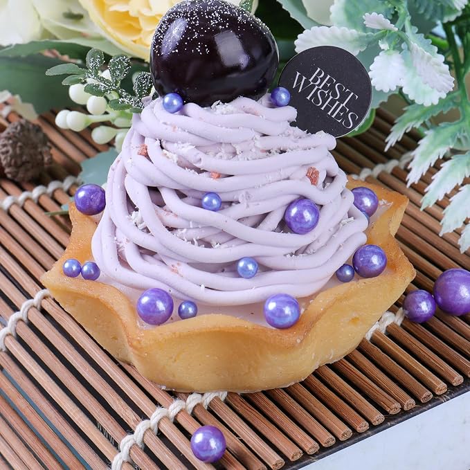 Purple Pearl Sprinkles for Cake Decorating, 130g/4.6oz Edible Pearl Sprinkles, Baking Cupcakes, Donuts, Macarons Toppings