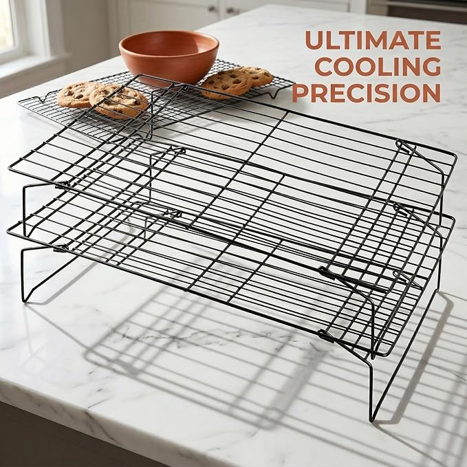Detachable Collapsible Cooling Racks, Wire Cooling Rack Stackable Drying Rack for Bread Cookie Baking Candy Fruits (2-tier)