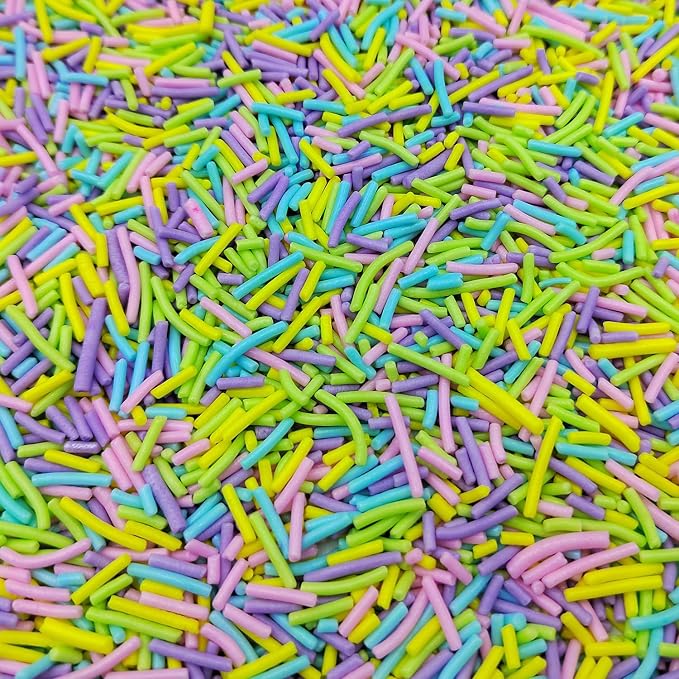 Easter Jimmies Sprinkles, Edible Jimmy Sprinkles, Pastel Crunchy Jimmies Mix for Cake Decorating, Edible Cookie Cupcake Decorations for Easter Baking and Holiday Party Treats
