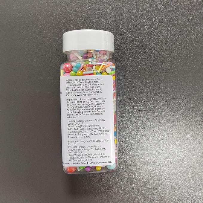 EPHVODI Rainbow Sprinkles for Cake Decorating, 3.35 oz Baking Edible Cake Decorations Pastel Jimmies Pearls Sprinkle Mix for Donut Cookie Cupcake Ice Cream Toppings