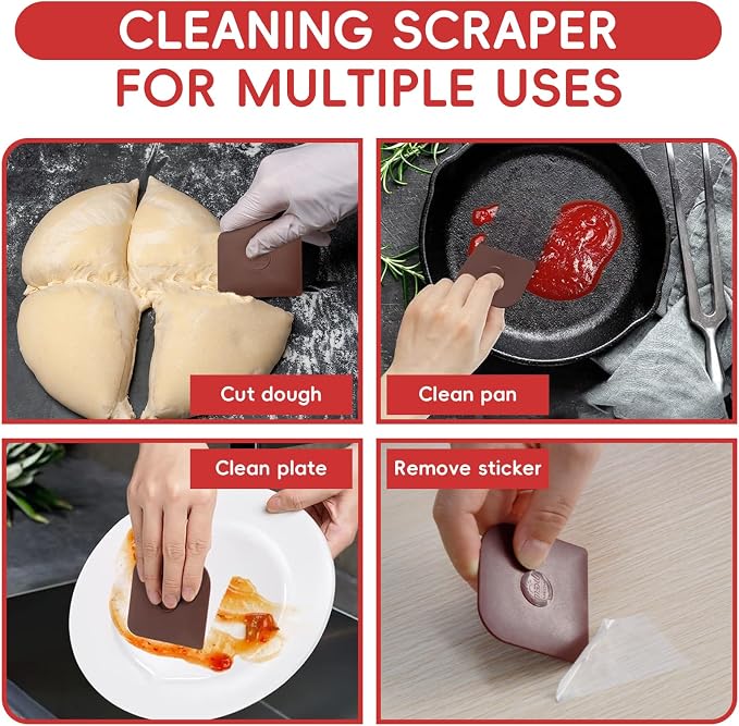 Pan Scraper, 10 Pcs Pot Scraper, Pan Scraper Plastic, Multifunctional Scraper Tool for Kitchen, Non-Slip, Food Safe, High Heat Resistant