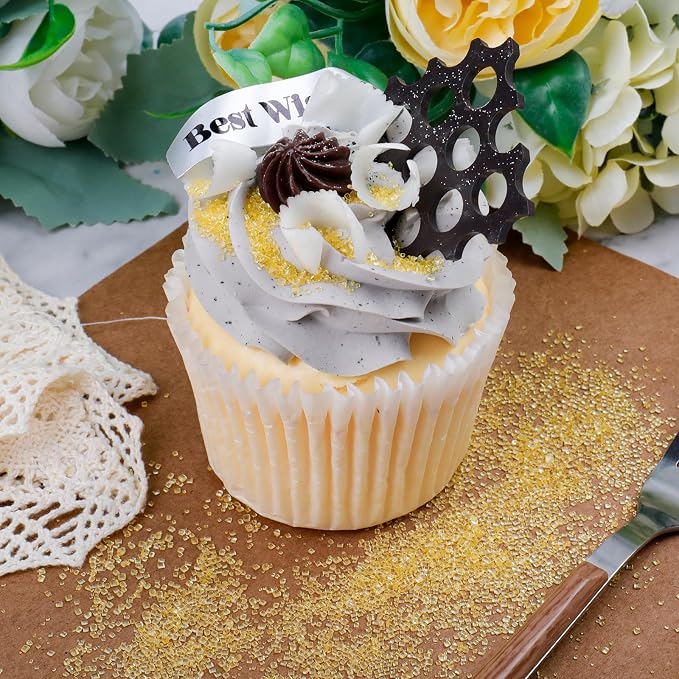 Yellow Sanding Sugar - Sparkling Sugar Crystals for Baking Decorations (130g/4.6oz) - Edible on Cookies, Cupcakes, Cakes, Ice Cream | Wedding, Party, Valentines Sugar Sprinkles