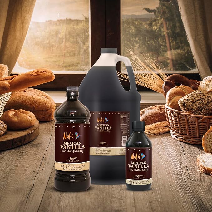 Naku Mexican Vanilla Extract - Pure and Traditional with a Piece of Vanilla Bean Inside, Perfect for Baking, Desserts (8.3 oz)