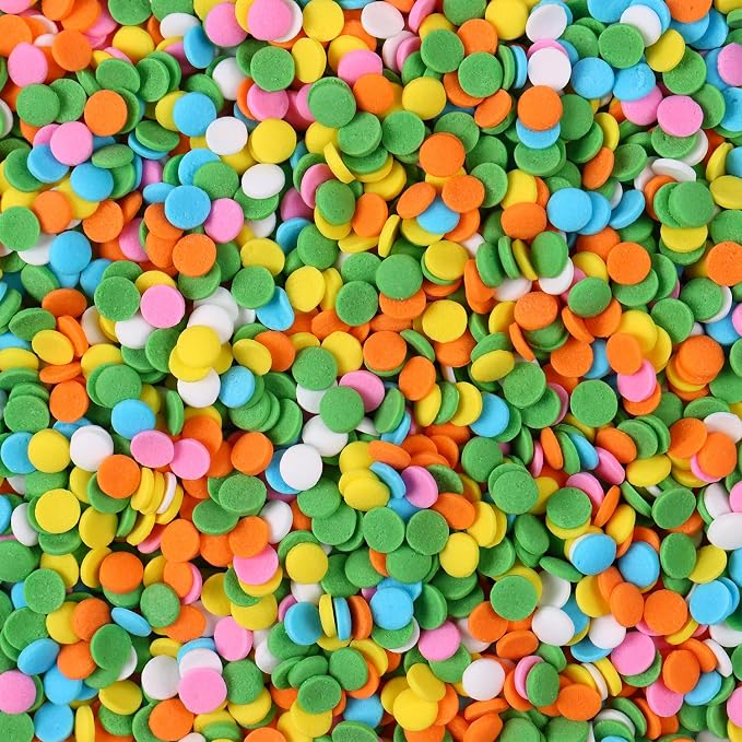 Edible Spring Confetti Sprinkles, Rainbow Sprinkles for Cake Decorating, Funfetti Sprinkles, Round Sprinkles for Spring Cupcakes, Cakes, Cookies, Ice Cream(120g/4.23oz)