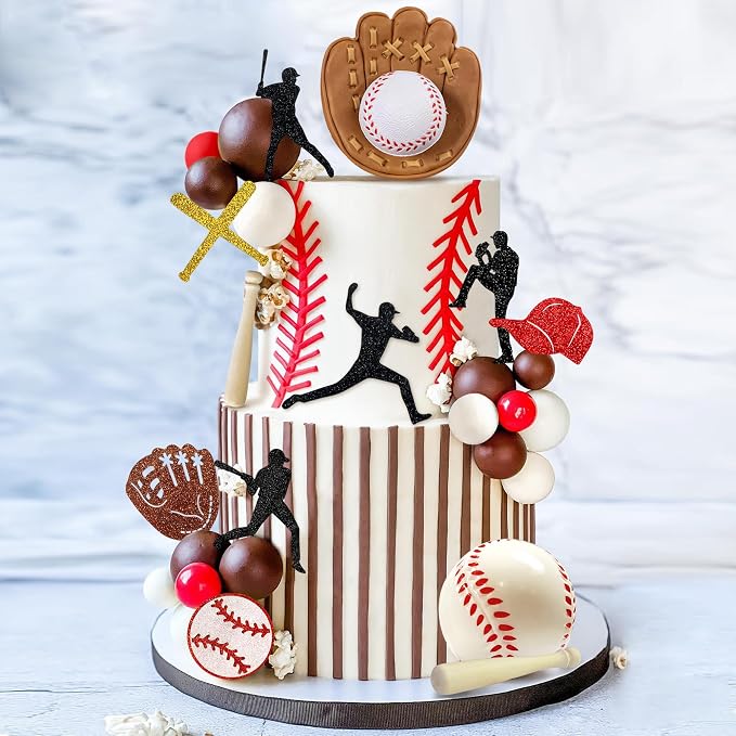 Baseball Cake Decorations Sports Theme Party Decoration Supplies Baseball Themed Happy Birthday Cake Topper Party Decorations