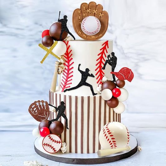 Baseball Cake Decorations Sports Theme Party Decoration Supplies Baseball Themed Happy Birthday Cake Topper Party Decorations