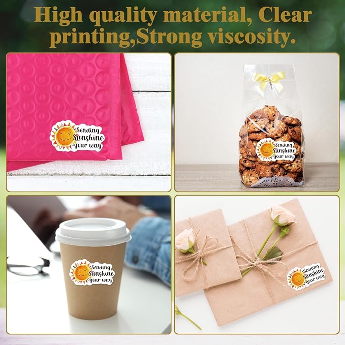 500pcs Sending Sunshine Your Way, Sun & Happy Mail Stickers, Summer Stickers Roll