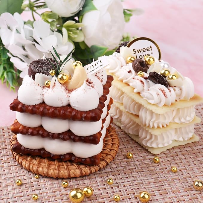 White and Gold Pearl Sprinkles for Cake Decorating(2-Pack), 4 Sizes Sugar 9.2oz, Cupcake, Ice Cream, Donuts, Macaron Toppings Supplies (2mm, 4mm, 7mm, 1cm)