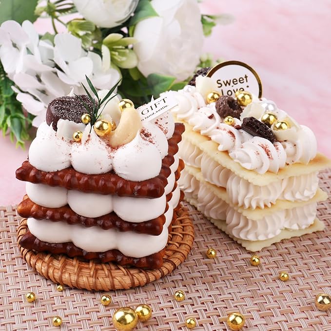 Gold and Silver Pearl Sprinkle for Cake Decorating(2-Pack), 4 Sizes Sugar 9.2oz, Cupcake, Ice Cream, Donuts, Macaron Toppings Supplies (2mm, 4mm, 7mm, 1cm)