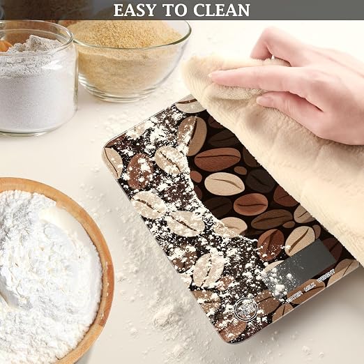 Food Scale Kitchen Scale Food Weight Scales Digital Weight Grams and Ounces Small Electronic Food Scale for Baking Cooking Brown Vintage Coffee Beans