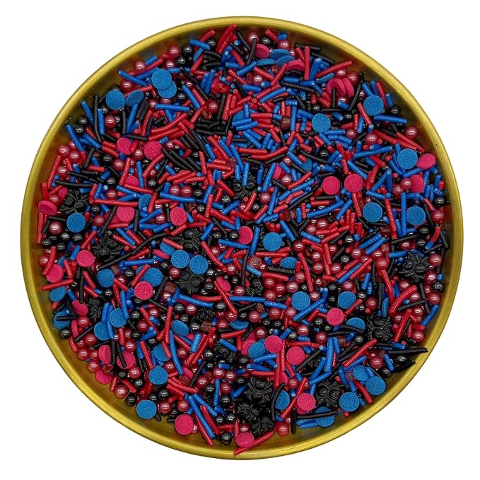Dynastang Spider Themed Sprinkles Mixed Style Edible Cake Decorations Cupcake Toppers Cookie Perfect for Cakes, Cupcakes, Desserts Toppings 3OZ