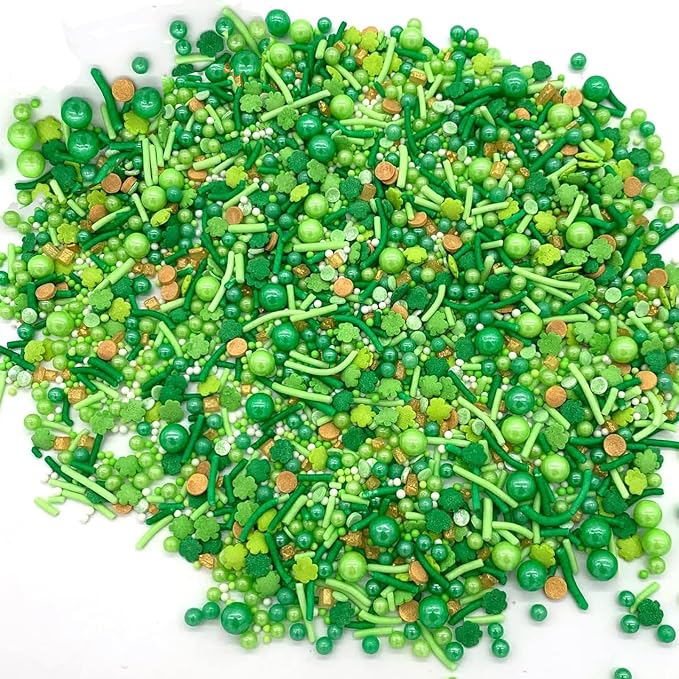 Sentovac St Patricks Day Sprinkles Pearl Edible Candy Sugar Decorations for Cake Cookie Cupcake Topper Baking Decorations St Patricks Day Christmas Valentines Wedding Supplies
