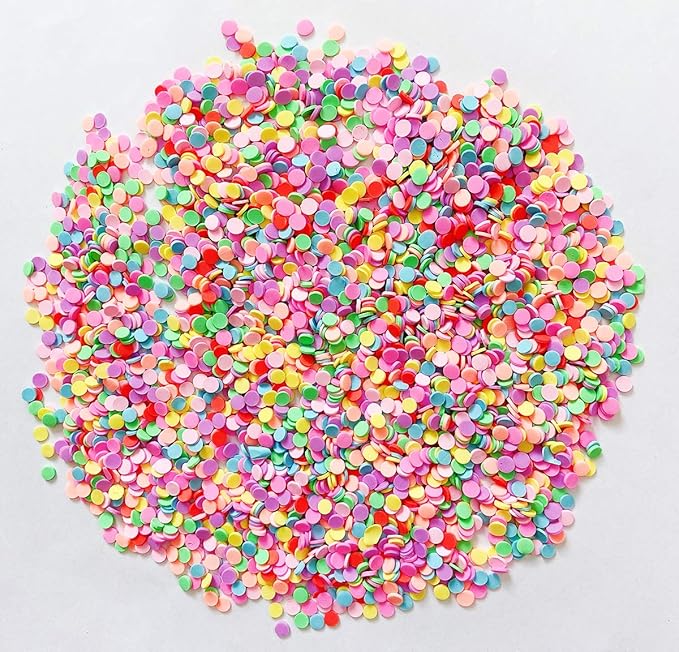 EHOPE 100G Fake Sprinkles Polymer Sprinkles Faux Sprinkles Resin Sprinkles Clay Sprinkles For Resin Fake Candy Sprinkles for Nail Art DIY Crafts Cake Phone Case (100G Round-9)