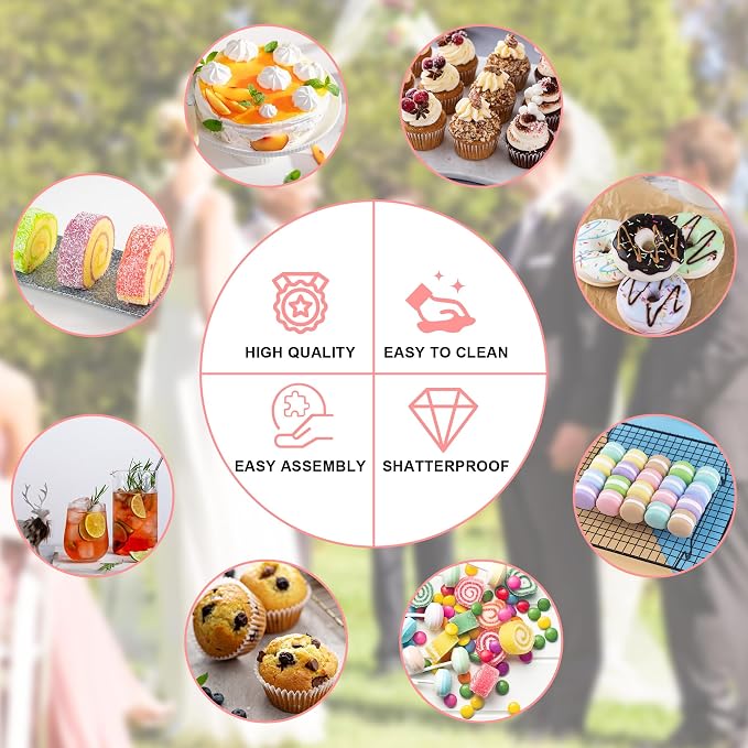 YestBuy Cupcake Stand, Acrylic Cupcake Tower Tree, 7 Tier Large Cupcake Holder for Pastry, Clear Cupcake Dispaly Stand for Party, Wedding, Baby Shower