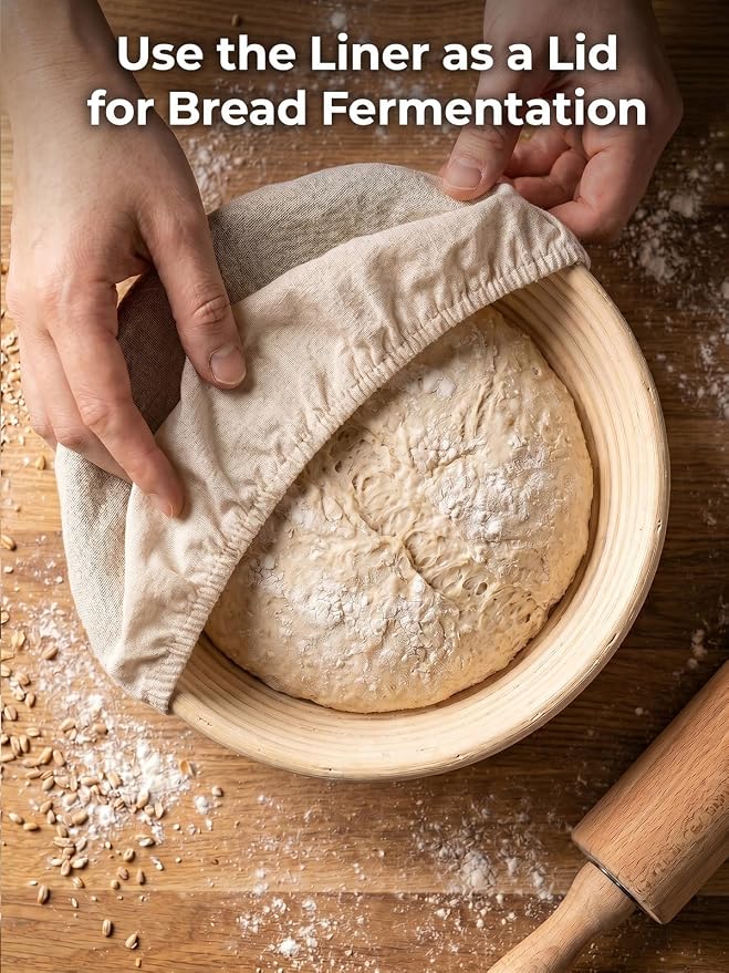 Banneton Sourdough Bread Proofing Basket Handmade 9 in Round&10 in Oval Set | 9PCS Natural Rattan Sourdough Proofing Basket, Baking Bowls with Liners&Scoring Lame&Mesh Strainer, Baking Fermentation Tools