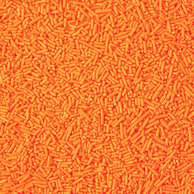 Orange Jimmies Sprinkles 7 oz - Bulk Bright Orange Sugar for Baking, Cake Decorating, Cookie, Cupcake, Ice Cream Toppings & More, Holiday Treats Halloween Thanksgiving Autumn Supplies