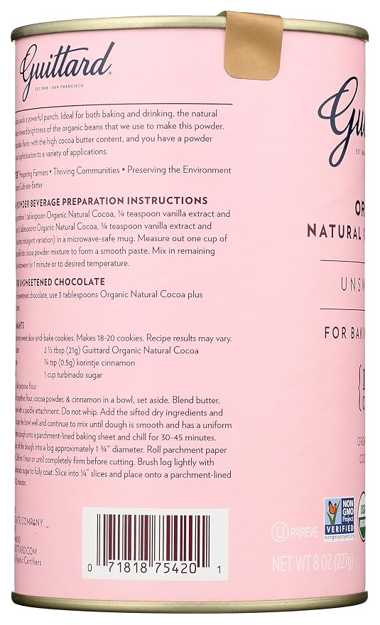 GUITTARD Organic Cocoa Powder, 8 OZ