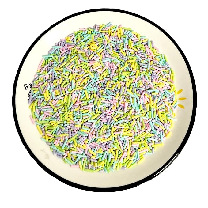 Homipooty Easter Jimmies Sprinkles Edible Pastel Pink, Purple, Blue, Green, Yellow Soft Jimmies for Cake Decorating 78g/2.75oz Cookie Cupcake Topper Ice Cream