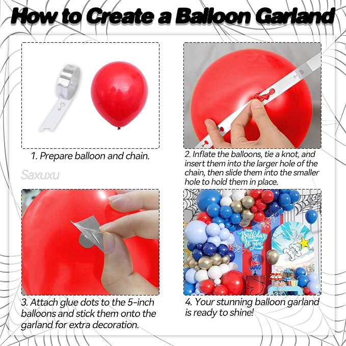 Red and Blue Balloon Arch Kit, Red White Blue Balloon Garland Kit, Sand Gold Balloons Navy White Balloons For Independence Day Baseball Theme Baby Shower Birthday Party Decorations