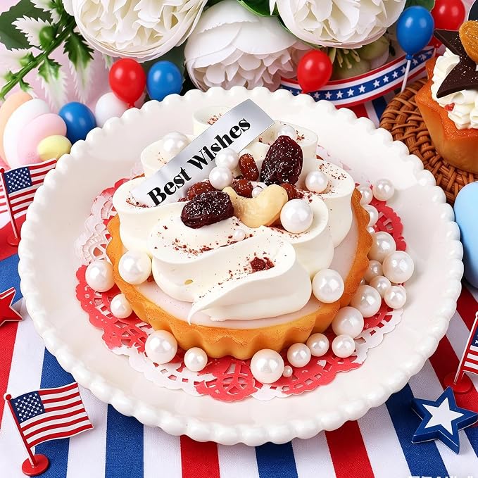 Patriotic Red White and Blue Sprinkles, 11.3oz/320g Edible Pearls Sprinkles, 4th of July Sprinkles for Baking Cakes Cupcakes Cookies