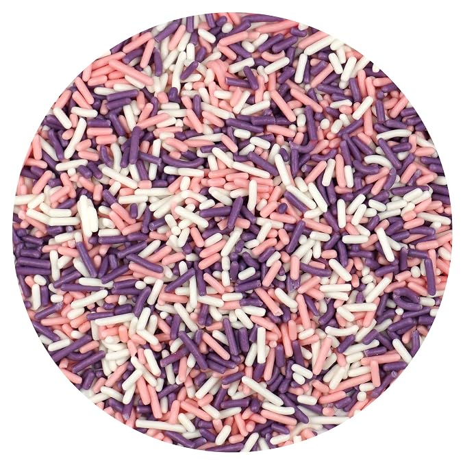 Pink, Purple & White Sprinkles Jimmies 3.17 oz, Sprinkles For Cake Decorating, Cake Sprinkles, Sprinkles For Baking, Ice Cream & More, The Hampton Candy Company