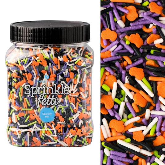 Sweets Indeed, Bulk Sprinkles, 1.3 pounds, Sprinkle Mix, Perfect for Cake Decorations, Baking Ice Cream Cookies Cupcake Topper (Mini Heart) (Halloween)
