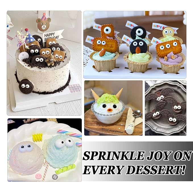 Edible Candy Eyes Sprinkles for Cake Decorating 4.6oz, Halloween Eyeball Sprinkles for Cookie Baking Ice Cream Brownie Cupcake Toppings