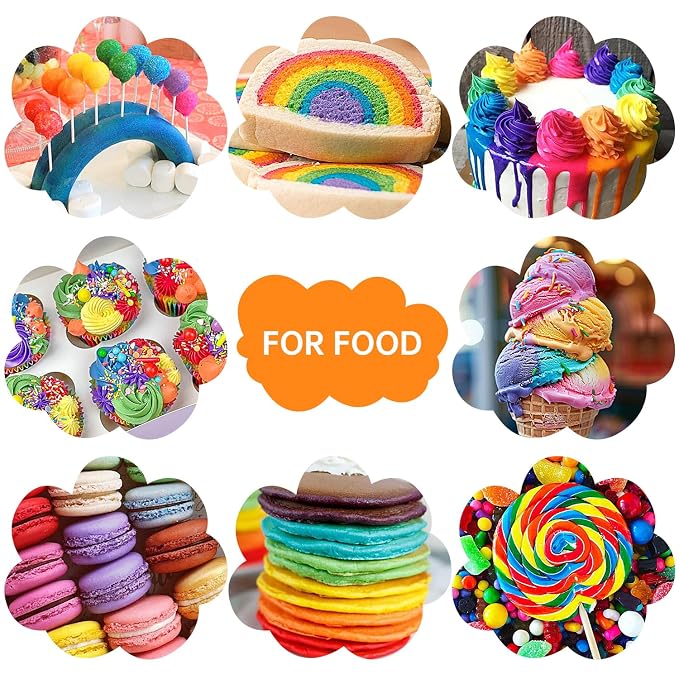 Food Coloring Liquid – 24 Colors x 0.35 fl oz Concentrated Water-Based Food Dye for Baking, Icing, Cake Decorating, Slime, Soap, Easter Eggs