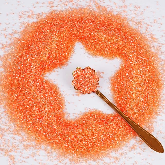 Kasvan Orange Sanding Sugar Sprinkles - Edible Sugar Crystals, Baking Cake Decorations, Ice Cream Toppings cupcake Decorating, Wedding Party Chirstmas Supplies, 85g/3.2oz (Orange)