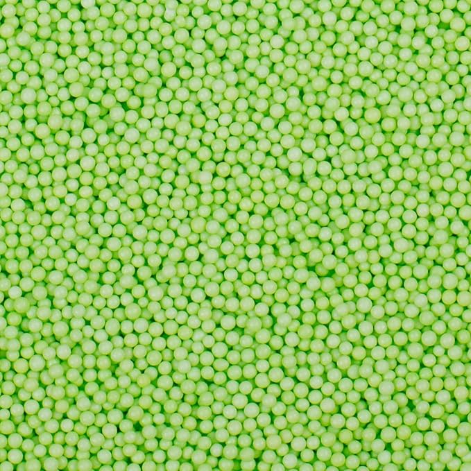 Green Nonpareils Sprinkles - 2mm Edible Mini Pearl Sprinkles for Cake Decorating, Cupcake, Cookie, Baking, Donuts, Ice Cream Toppings, Wedding Party Supplies 130g/4.58oz