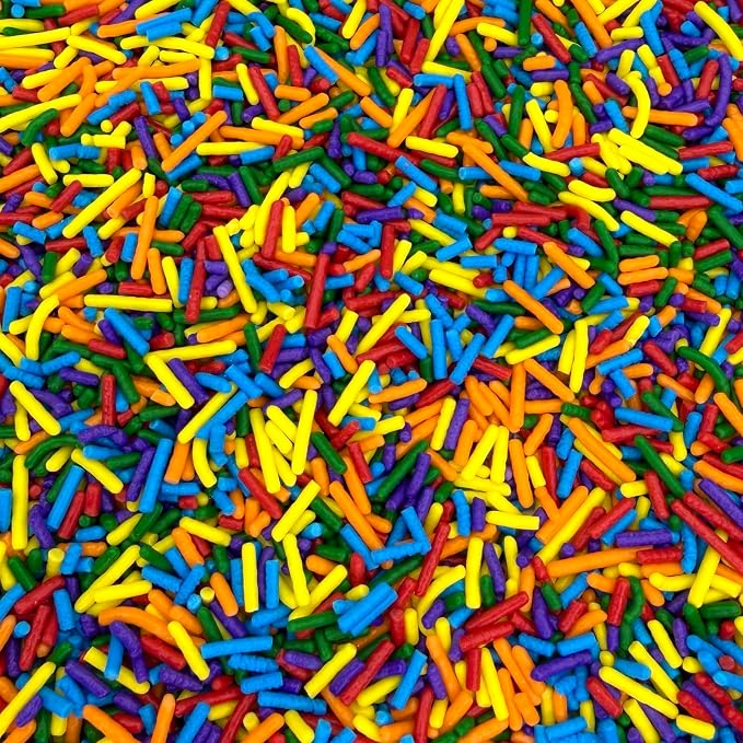Manvscakes Sprinkles- Edible Cake and Cupcake Sprinkles with Assorted Shapes and Sizes for Parties, Metallic Sprinkle Mix for Cookies, Ice Cream, Cake and Cupcake Decorating, 4 oz (Rainbow multi)