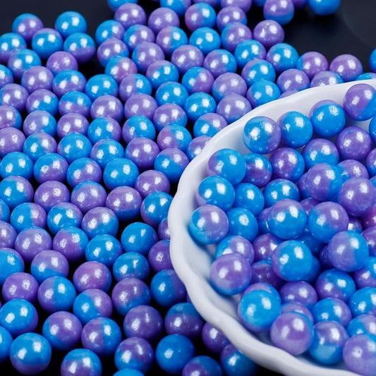 Rainbow Pearl Sprinkles for Cake Decorating - Gradient Blue & Purple Pearl Sprinkles for Baking, Cookies, Cake, Cupcakes, Donuts & Ice Cream Toppings (4.6oz/130g, 7mm)