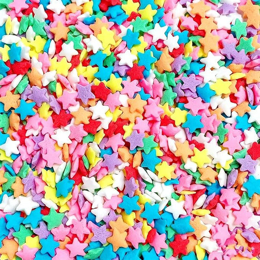 Sentovac Rainbow Star Sprinkles Edible Colorful Confetti Star for Cake Decorating Candy Cake Cupcake Cookie Baking Donuts Ice Cream Decorations Birthday Party Christmas Holiday Supplies
