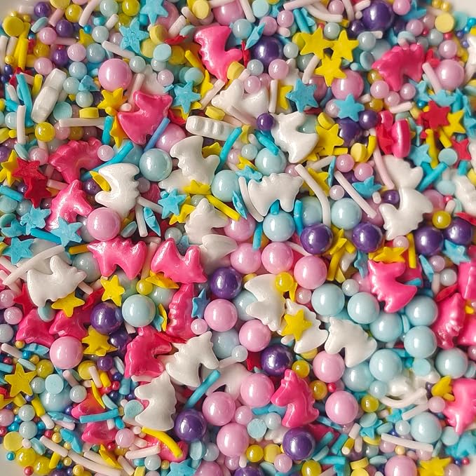 Sentovac Edible Unicorn Mix Sprinkles for Decorating | Edible Cake Cupcake Sprinkles 1 Bottle 3.35oz/ 95g | Cookie and Ice Cream Topper Decorations