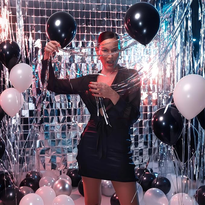 Black Balloon,145pcs Premium Black Latex Balloons Arch Kit Different Sizes 18 12 10 5 Inch,Balloon Garland Arch Kit for Graduation Anniversary Halloween Birthday Party Decoration