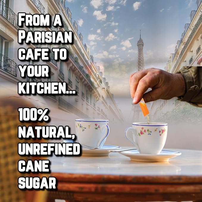 La Perruche Dispenser Box - Brown Sugar Packets for Coffee, 300ct, Pure Cane Sugar in Individual Sticks, 300 x .14oz
