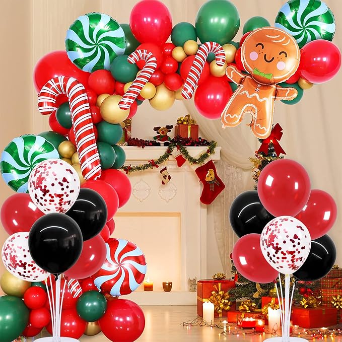 TONIFUL 4 Set Red and Black Balloon Centerpieces for Table,Balloon Stand Kit for Black Red Party Decor 2026 Graduation Wedding Chinese New Year Eve Birthday Party Decorations,Retirement