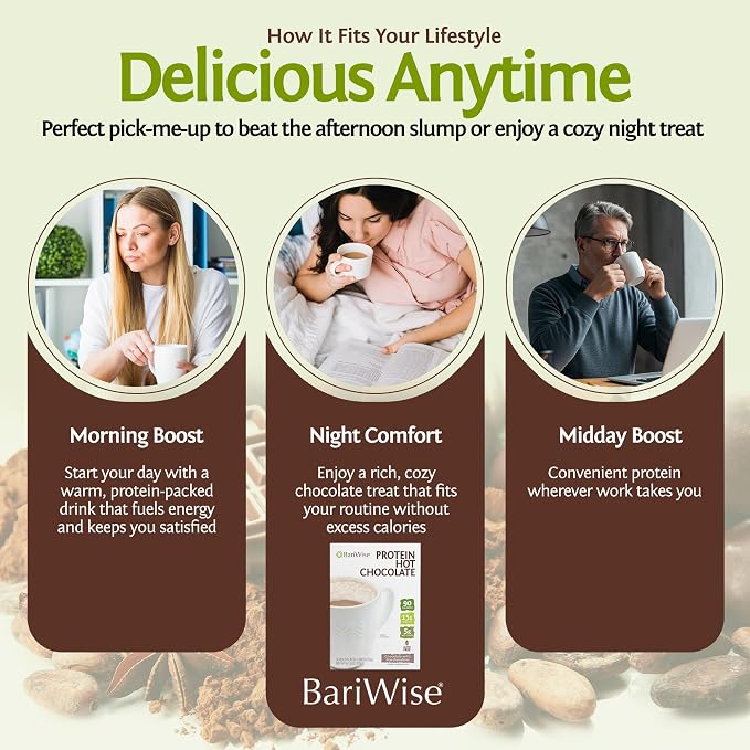 BariWise Protein Hot Chocolate with Marshmallows, Hot Cocoa, Low Sugar, Low Carb, Keto Friendly & Gluten Free (7ct)