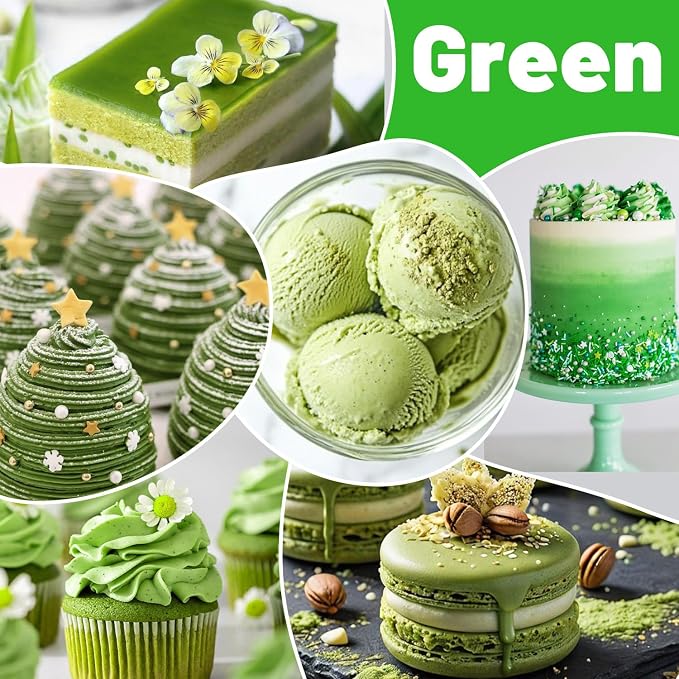 Food Coloring Liquid - Vibrant Concentrated Edible Dye for Baking, Cake Decorating & Icing - Tasteless Food Color Dye for Fondant, Easter Eggs, Macarons, Slime & DIY Crafts (Green, 8 Fl.oz)
