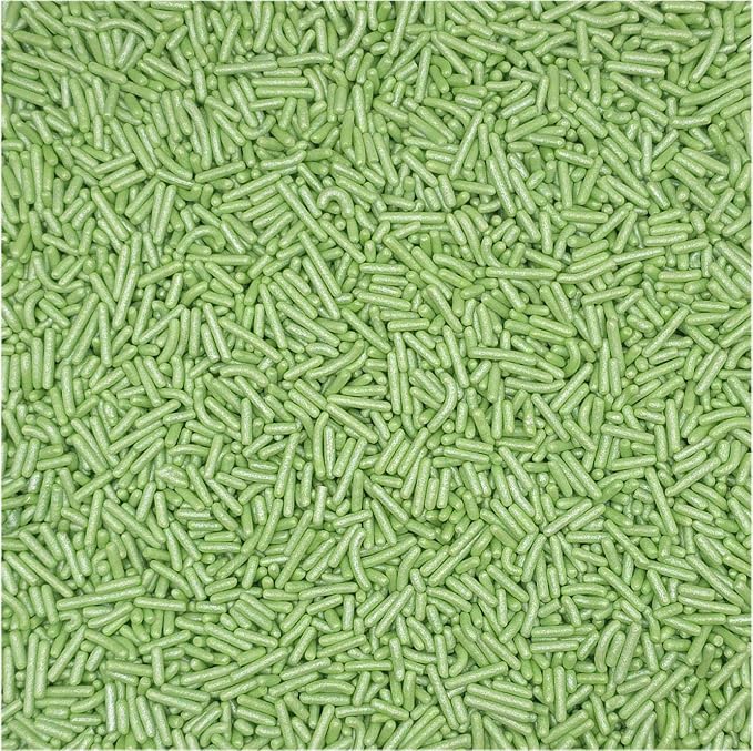 NCS Pearlized Green Jimmies Edible Sprinkles – Cupcake, Cake & Cookie Decorations, 7 oz
