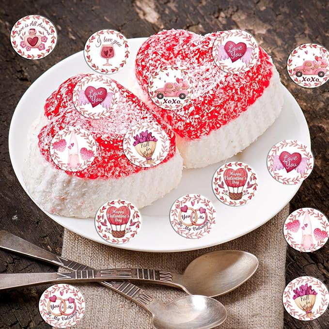 48PCS Edible Happy Valentine's Day Cupcake Toppers Wafer Paper I Love You Cupcake Picks Be My Valentine Cake Decor for Valentine's Day Theme Party Decor Supplies