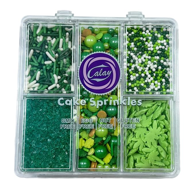 Sentovac Clovers Leaves and Pearls Mixing Cake Sprinkles Cake and Cupcake Topper Decorations Sprinkles for St.Patrick Day Decorationing Supplies
