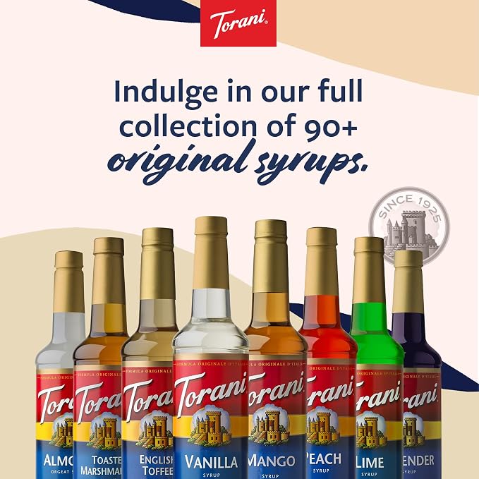 Torani Blood Orange Syrup for Drinks, Flavoring for Iced Tea, Lemonade, Sodas, and Cocktails, Glass Bottle with Pump Included, 25.4 Fl Oz