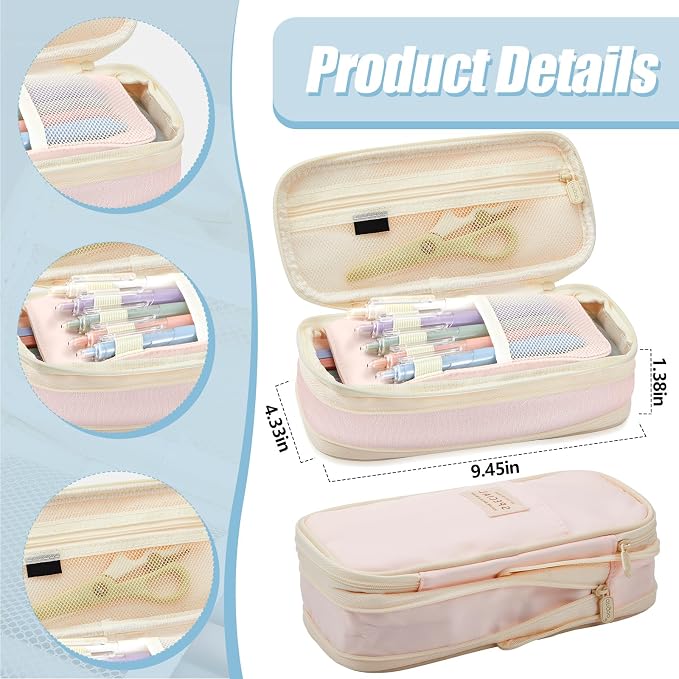 Jutom 39 Pcs Aesthetic Book Annotation Kit Highlighter with Case Bag Gel Pen Transparent Sticky Note Taking Bible Supplies(Pink,Cute Style)