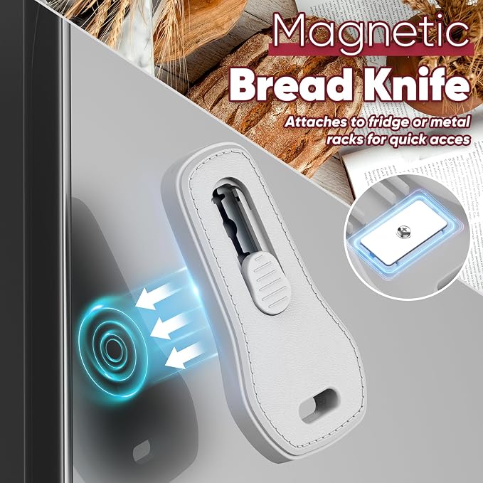 24SHEN Bread Lame, Sourdough Scoring Tool with Extractable & Magnetic, Sour Dough Tools Sourdough Cutter for Homemade Bread Making, Scoring Knife Include 5 Razor Blades-Gray