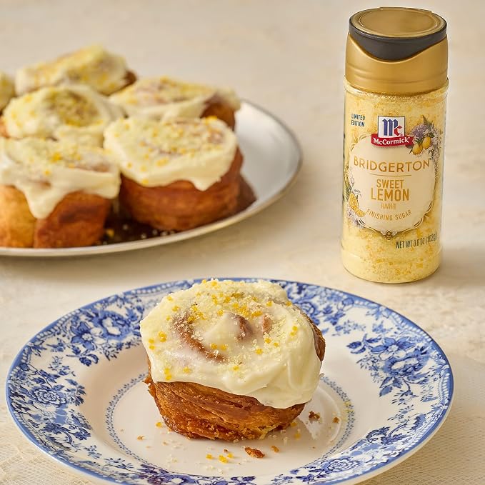 McCormick Bridgerton Finishing Sugar, Sweet Lemon, Limited Edition, Exquisite Lemon Flavor, For Elevating Baked Goods and Beverages, Garnishing, and More, 3.6 oz