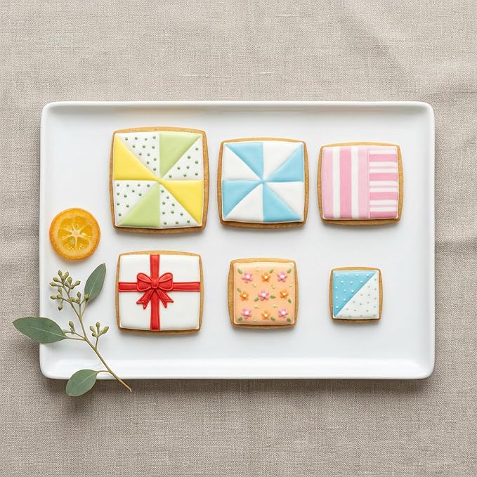 6PCS Square Cookie Cutter Set, Stainless Steel Square Cookie Cutter, Large Geometric Biscuit Molds, Geometric Frame Plaque Pastry Molds for Fondant, Cake and Chocolate (1.5, 2, 2.5, 3, 3.5, 4 Inch)