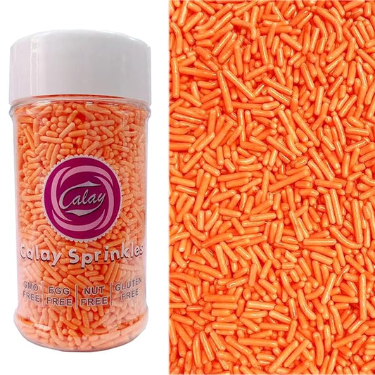 PhilaeEC Orange Jimmies Sprinkle Edible Soft Jimmies Sprinkle for Cake Decoration Cupcake Topper Cookie Baking Decorations Halloween Christmas Valentine Supplies 2.75oz/78g