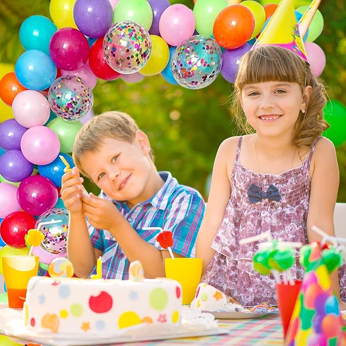 DIY Balloon Arch & Garland Kit, 113Pcs Party Balloons Decoration Set, Colorful Confetti Balloons & Colorful Latex Balloons for Baby Shower, Wedding, Birthday, Graduation, Anniversary Organic Party